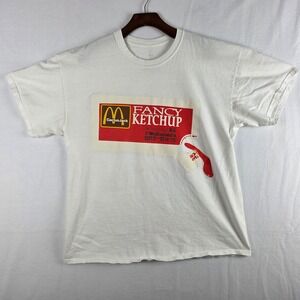 Cactus Jack Men's Travis Scott McDonald's Fancy Ketchup T-Shirt White Size L
